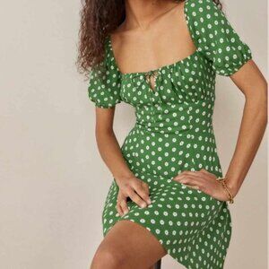 Reformation Corbin green floral dress size 6